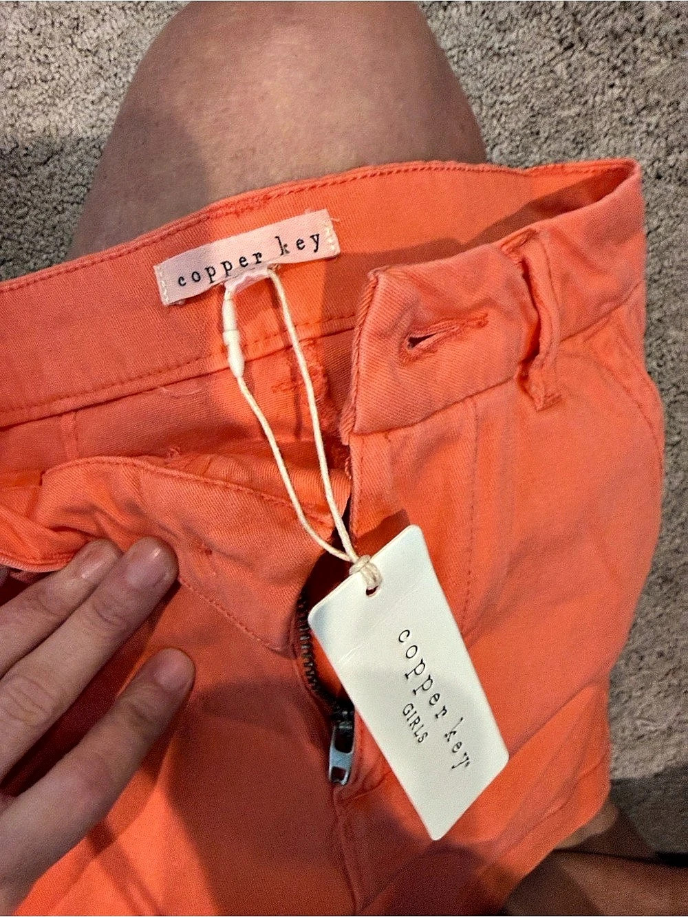 Copper Key Bottons Cargo Shorts in Orange Size 8 NWT